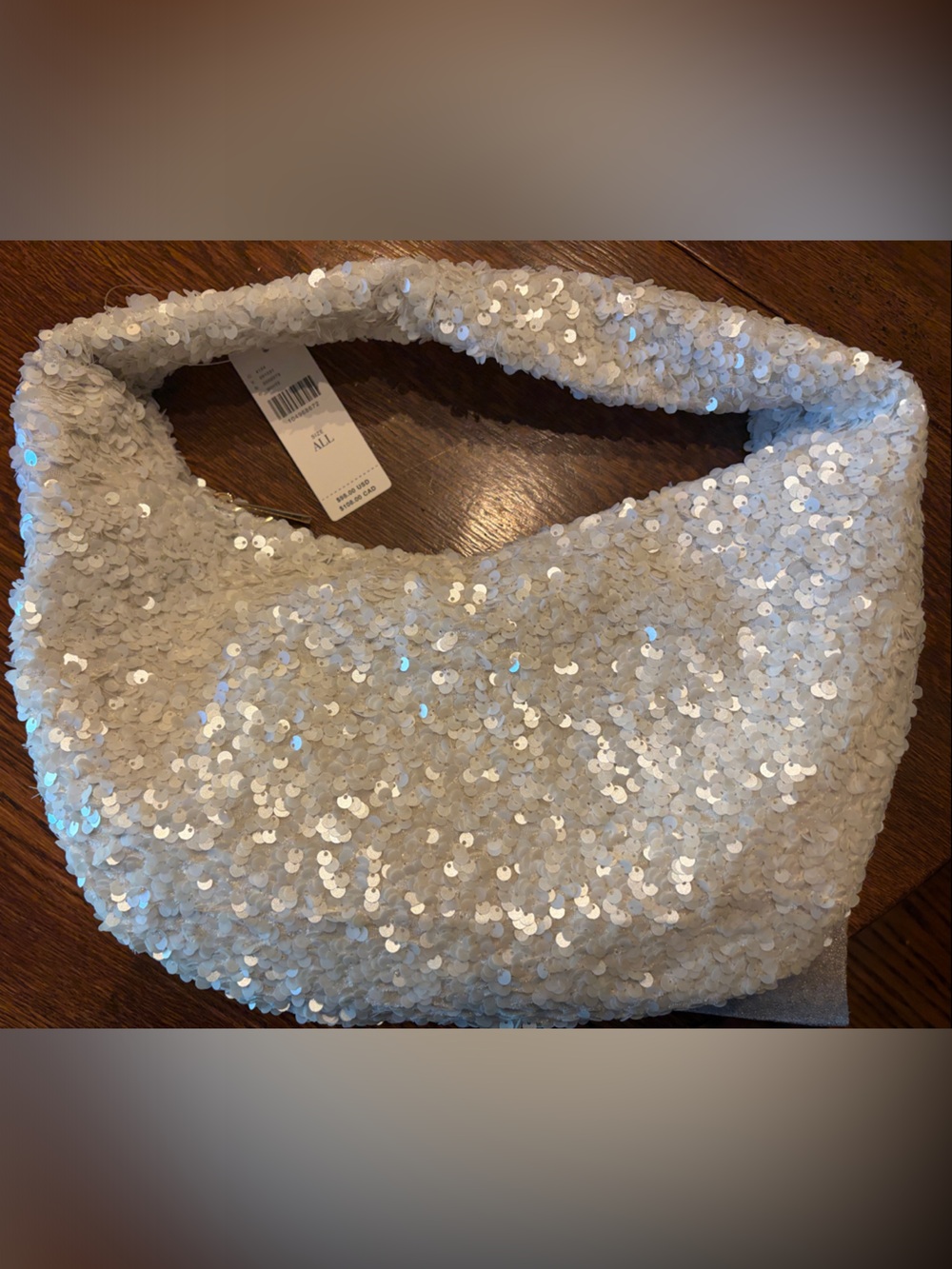 Sequin Purse by Anthropologie NEW - White Cream Sparkle
